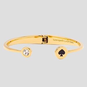 NWT Kate Spade Spot the Spade Open Hinge Bangle in Black/Gold